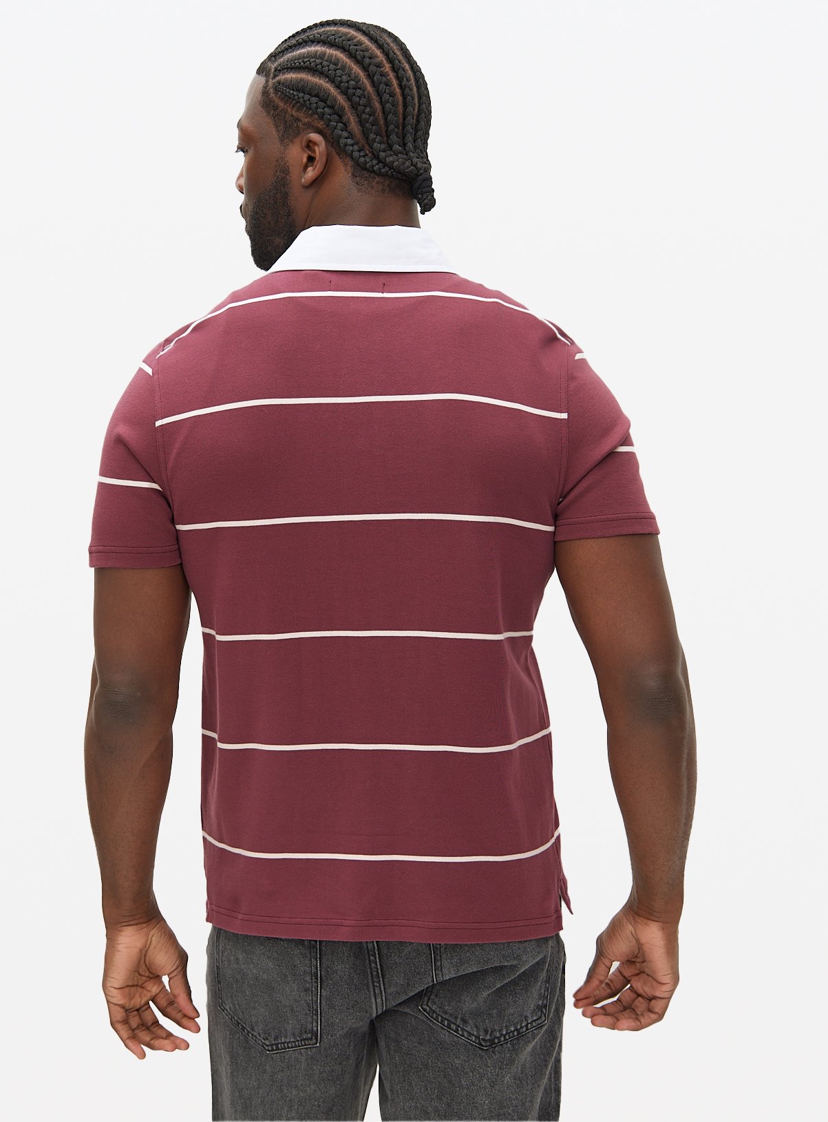 Red Stripe Short Sleeve Rugby Polo Shirt  XXL - Image 5 thumbnail